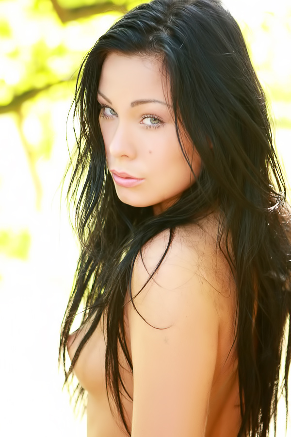 Promise bares all in the forest sunlight her leg raised high showing every curve naturally