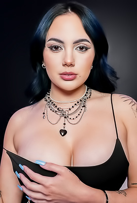 Nika Venom seduces with a gothic outfit and delivers a wild blowjob, doggystyle fuck to cum on her tits